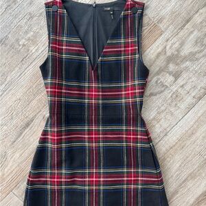Maje Red and Black Plaid Mini Dress